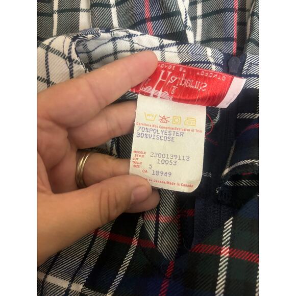 Vintage Halpern’s Girls Plaid Blue white Dress Size 5 Christmas Holiday Canada - Picture 6 of 7